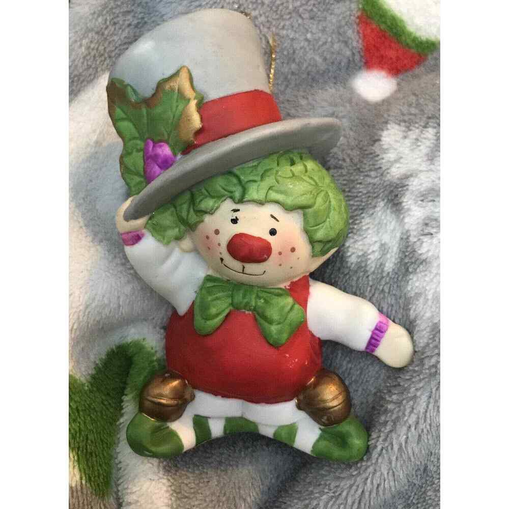 J. Jingle Hollyberry Elf Gold Bell Christmas Ornament 1987 Seasonal Specialties